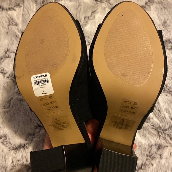 Express black heels with peek a boo toe. - Picture 3 of 4